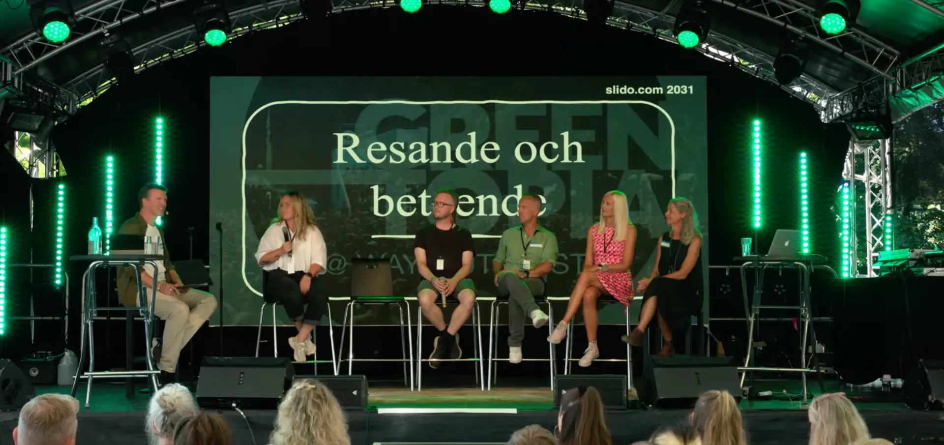 Veronica Tigerberg på panelsamtalet vid Greentopia, Way Out West 2022